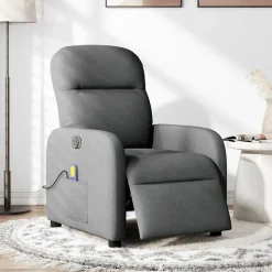 vidaXL Massagestoel elektrisch verstelbaar stof donkergrijs