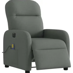 vidaXL Massagestoel elektrisch verstelbaar stof donkergrijs