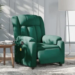 vidaXL Massagestoel elektrisch verstelbaar stof donkergroen