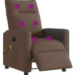 vidaXL Massagestoel elektrisch verstelbaar stof bruin