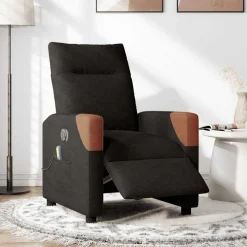 vidaXL Massagestoel elektrisch verstelbaar stof zwart