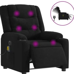 vidaXL Massagestoel elektrisch verstelbaar stof zwart