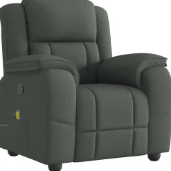 vidaXL Massagestoel in donkergrijze stof