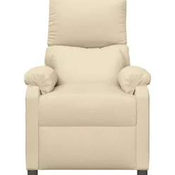 vidaXL Massagestoel stof crèmekleurig