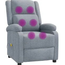 vidaXL Massagestoel stof lichtgrijs