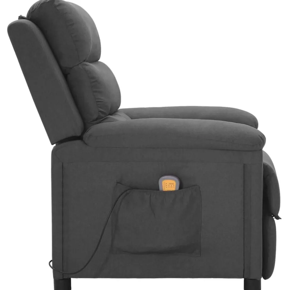 vidaXL Massagestoel stof donkergrijs