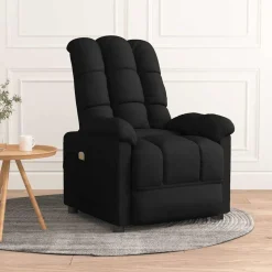 vidaXL Massagestoel stof zwart