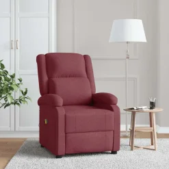 vidaXL Massagestoel stof wijnrood