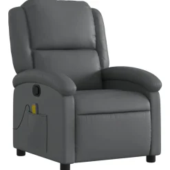 vidaXL Massagestoel van grijs kunstleer