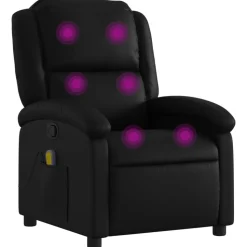 vidaXL Massagestoel van zwart kunstleer