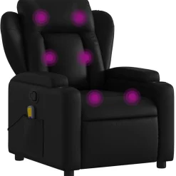 vidaXL Massagestoel van zwart kunstleer