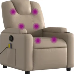 vidaXL Massagestoel verstelbaar kunstleer cappuccinokleurig