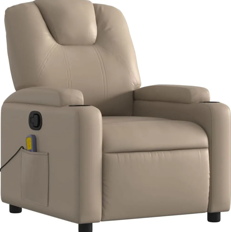 vidaXL Massagestoel verstelbaar kunstleer cappuccinokleurig