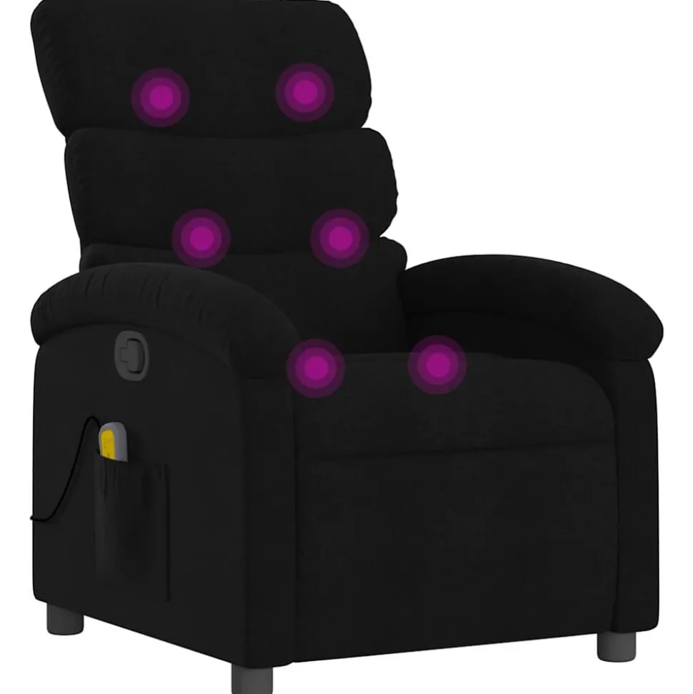 vidaXL Massagestoel verstelbaar stof zwart