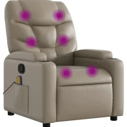 vidaXL Massagestoel verstelbaar kunstleer cappuccinokleurig