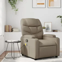 vidaXL Massagestoel verstelbaar kunstleer cappuccinokleurig
