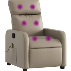 vidaXL Massagestoel verstelbaar kunstleer cappuccinokleurig
