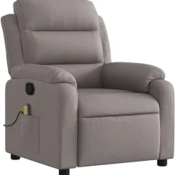 vidaXL Massagestoel verstelbaar stof taupe