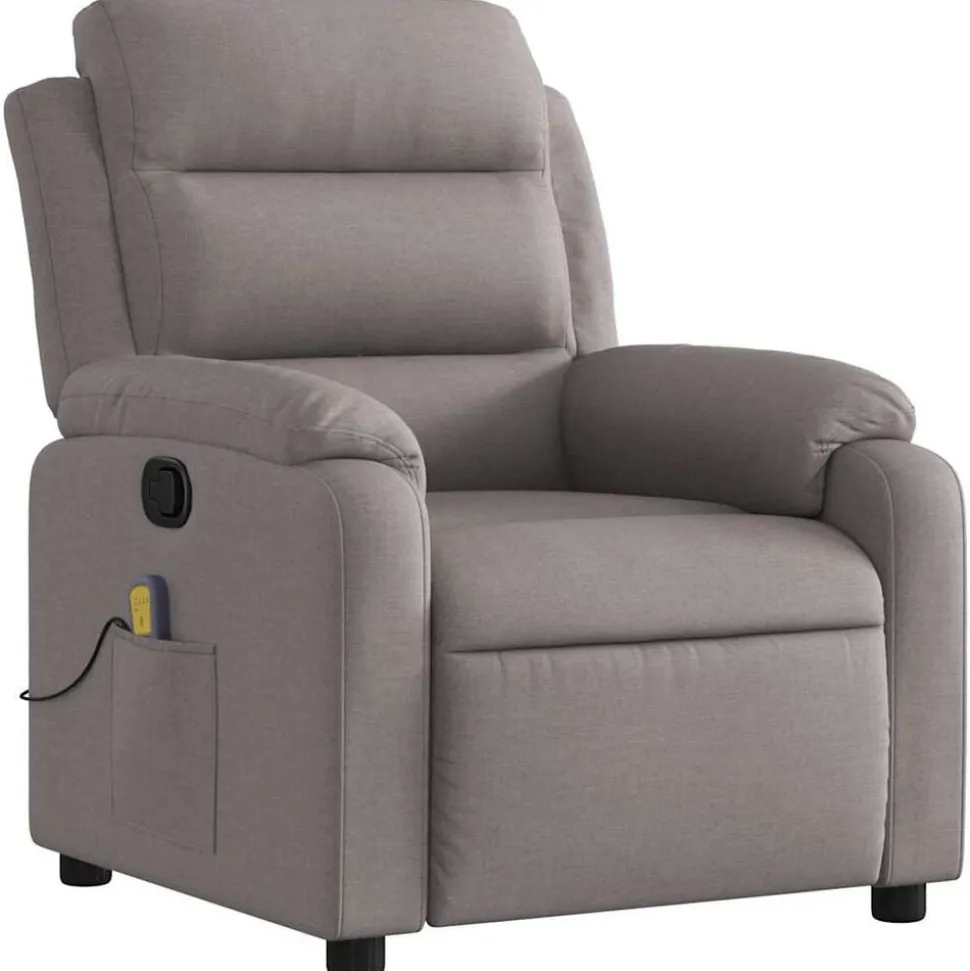 vidaXL Massagestoel verstelbaar stof taupe