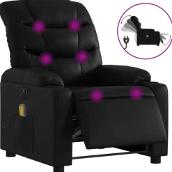 vidaXL Massagestoel verstelbaar elektrisch kunstleer zwart