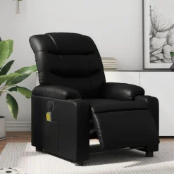 vidaXL Massagestoel verstelbaar elektrisch kunstleer zwart