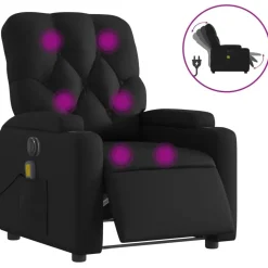 vidaXL Massagestoel verstelbaar elektrisch kunstleer zwart