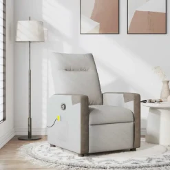 vidaXL Massagestoel verstelbaar stof wolk grijs