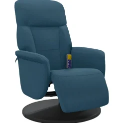 vidaXL Massagestoel verstelbaar met voetensteun fluweel blauw