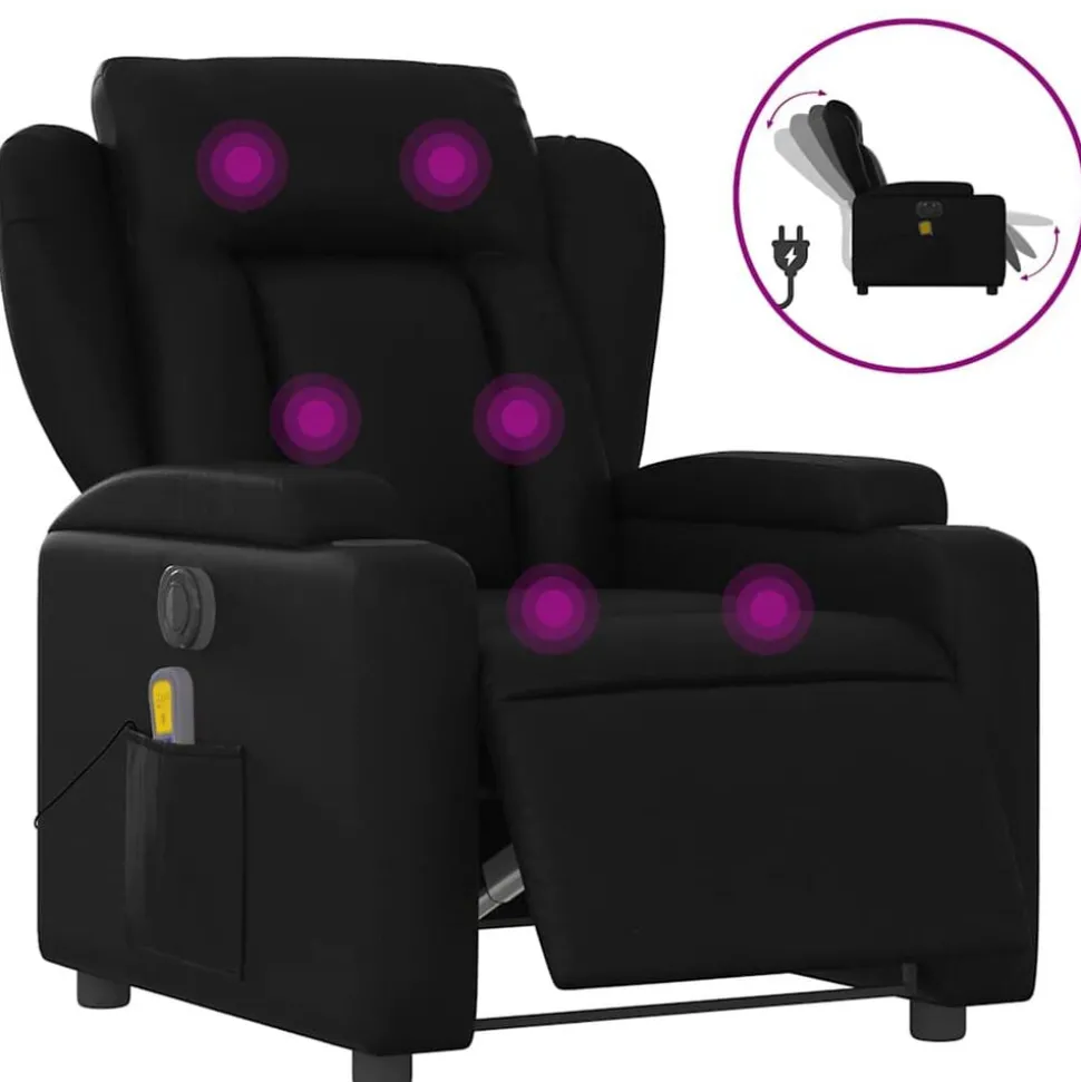 vidaXL Massagestoel verstelbaar elektrisch kunstleer zwart