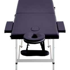 vidaXL Massagetafel inklapbaar 2 zones aluminum paars