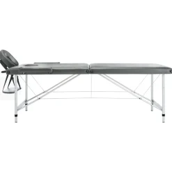 vidaXL Massagetafel met 2 zones 186x68 cm aluminium frame antraciet