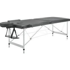 vidaXL Massagetafel met 2 zones 186x68 cm aluminium frame antraciet
