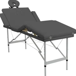 vidaXL Massagetafel met 4 zones 186x68 cm aluminium frame antraciet