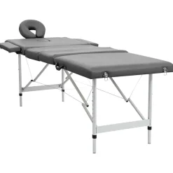 vidaXL Massagetafel met 4 zones 186x68 cm aluminium frame antraciet