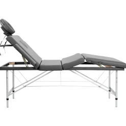 vidaXL Massagetafel met 4 zones 186x68 cm aluminium frame antraciet