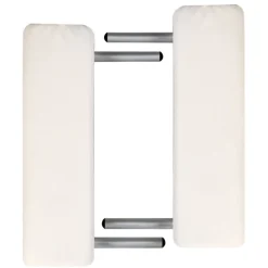 vidaXL Massagetafel met 2 zones inklapbaar aluminium frame crèmewit