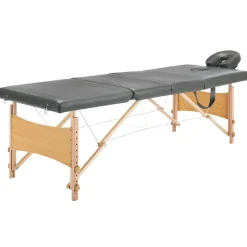 vidaXL Massagetafel met 4 zones 186x68 cm houten frame antraciet