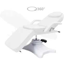 vidaXL Massagetafel 180x62x(86,5-118) cm wit