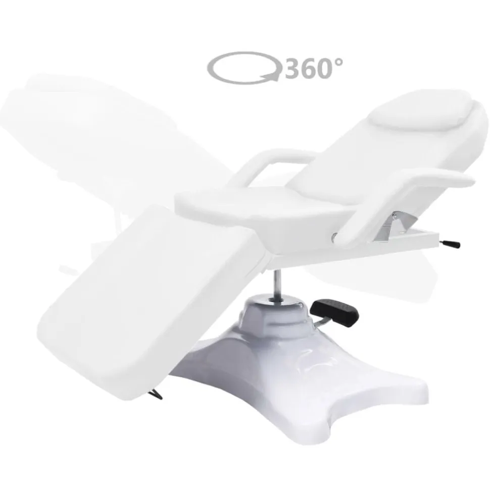 vidaXL Massagetafel 180x62x(86,5-118) cm wit