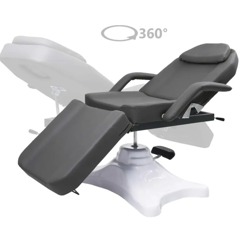 vidaXL Massagetafel 180x62x(86,5-118) cm grijs