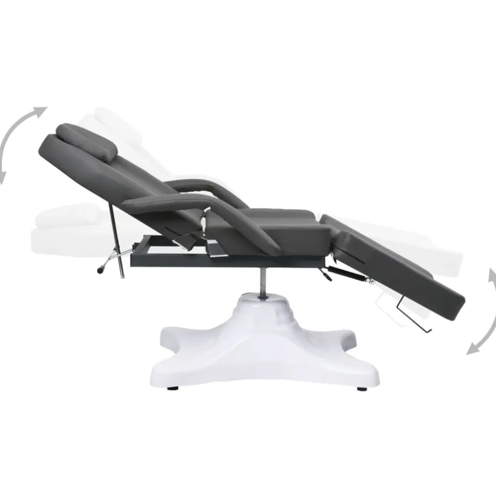 vidaXL Massagetafel 180x62x(86,5-118) cm grijs