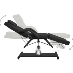 vidaXL Massagetafel 180x62x(87-112) cm zwart