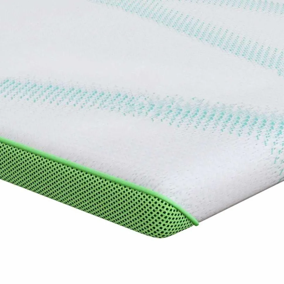 vidaXL matrastopper Wit en Groen 80 x 200 cm Jacquard Stof