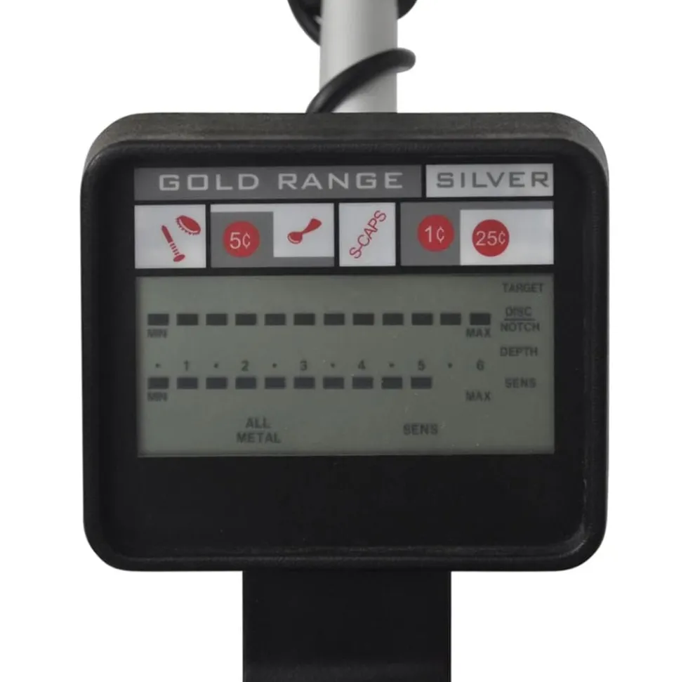 vidaXL Metaaldetector met LCD-scherm zoekschijf 20cm zoekdiepte 300cm