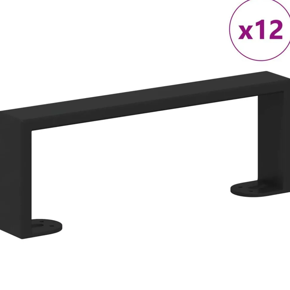 vidaXL Meubelpoten 12 pcs Zwart 281 x 40,5 x 100 mm IJzer