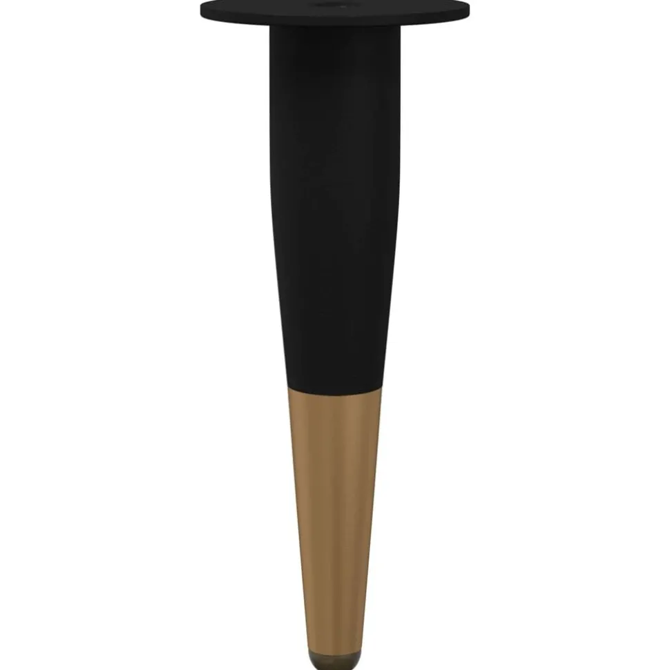 vidaXL Meubelpoten 2 pcs Zwart en Goud Ø 40 x 98 mm IJzer