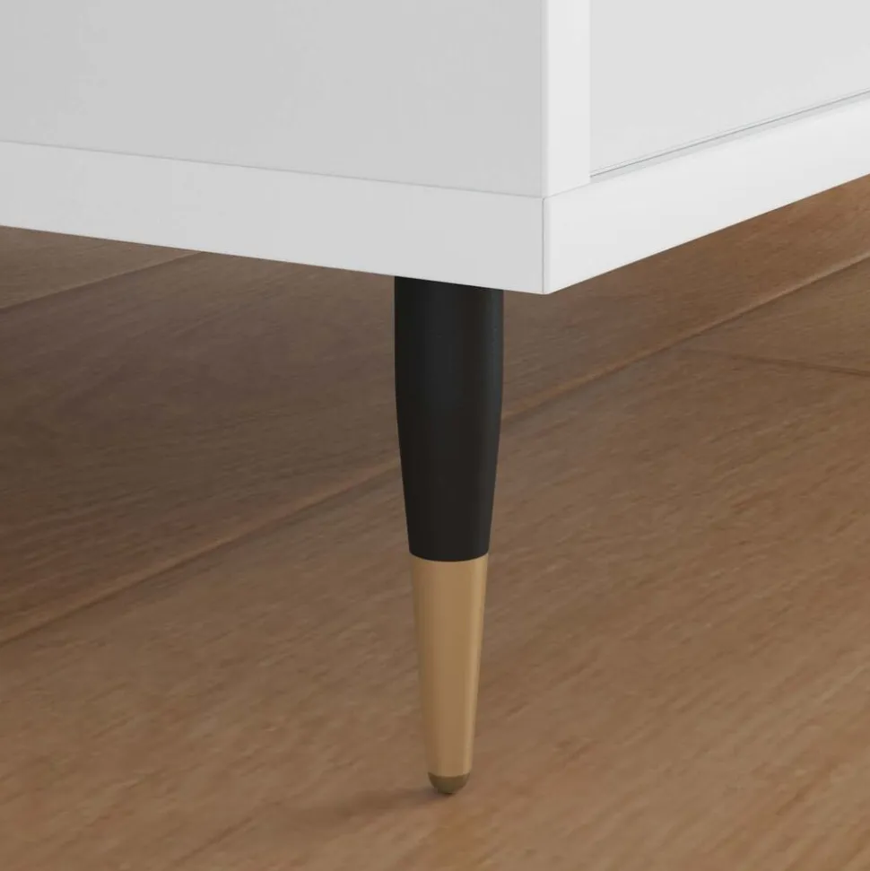 vidaXL Meubelpoten 2 pcs Zwart en Goud Ø 40 x 98 mm IJzer