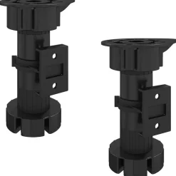 vidaXL Meubelpoten Verstelbaar 2 pcs Zwart 46 x 46 x 128 mm PP