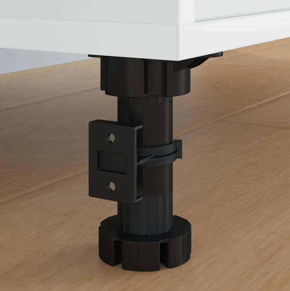vidaXL Meubelpoten Verstelbaar 2 pcs Zwart 46 x 46 x 128 mm PP