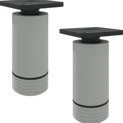 vidaXL Meubelpoten Verstelbaar 2 pcs Wit 64 x 64 x 100 mm PP